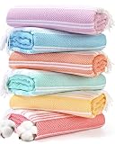 Genovega Oversized Turkish Beach Bath Towel Set 74x38 6-Pack