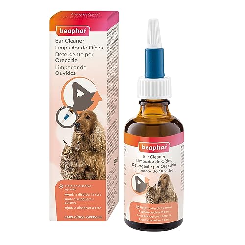 Beaphar Pulisci Orecchie per Cani e Gatti, Rimuove Gli Accumuli di Cerume e Previene Irritazioni e Infezioni, per Tutte Le età e Razze, Senza Alcol, 50 ml