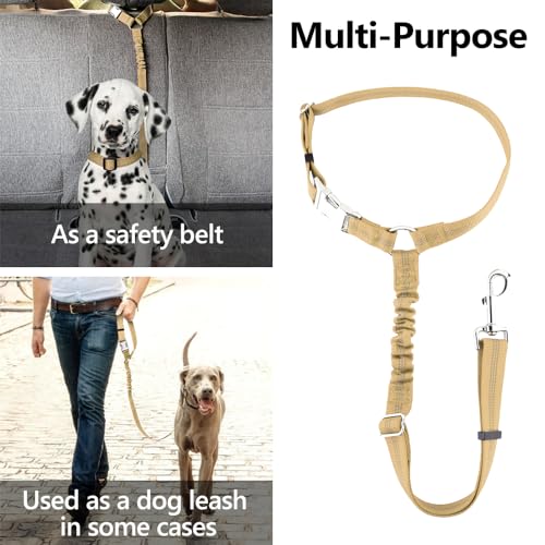 Plutus Pet Dog Seat Belt for Car Headrest, Reflective and Adjustable Restraint with Elastic Bungee for Safety, Vehicle Seatbelt Harness for Small Medium Large Dogs and Cats