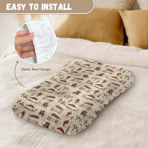Image of ZOUTAIRONG Cowboys Crib Sheets for Boys Bassinet Sheets Safe and Snug Changing Pad Covers Neutral Unisex Fitted Baby Baby Delight Bassinet Sheets Ultra Soft Breathable Material