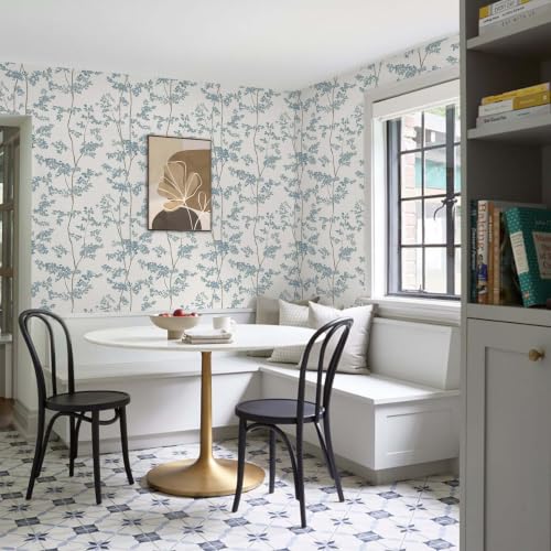 Heroad Blue and White Peel Stick Wallpaper Tree/Leaf Cottage Contact Paper by Heroad - Used condition - Image 2