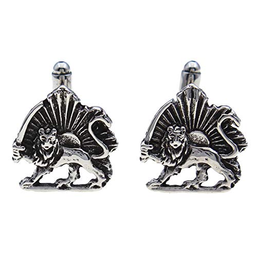 Asoodehdelan Iranian Persian Lion Sun Shir Khorshid Cufflinks Iran Persia Pahlavi Farvahar (Gold Plated) #TOP7