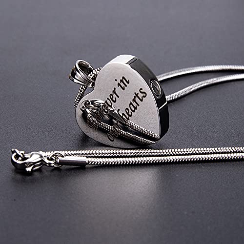 Farfume Personalized Pet Urn Necklace For Dog Cat Ashes Cremation Pet Memorial Customized Photo Text Engraving Pendant Keepsake Funeral Jewelry (Heart+Silver) #TOP6
