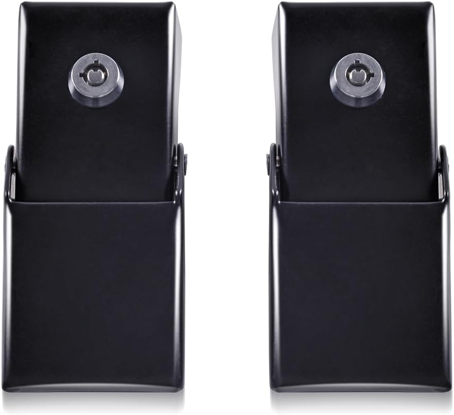 Hood Latches Catch Kit with Lock Compatible with 2007-2025 Jeep Wrangler JK JKU JL JLU Gladiator JT Rubicon Sahara X Off Road Sport Exterior Accessories