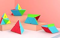 Vista 2 de TANCH QIYI Cubo de velocidad de pirámide 2x2 sin calcomanías, rompecabezas de cubo mágico en forma de triángulo, juguete colorido