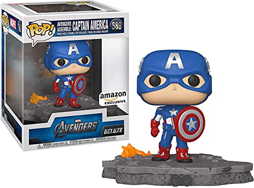 Funko Pop! Deluxe: Marvel Avengers - Kapitan Ameryka - (Montaż) - Figurka winylowa do kolekcjonowania - Pomysł na prezent - Oficjalne produkty - Zabawki dla dzieci i dorosłych - Fani filmów