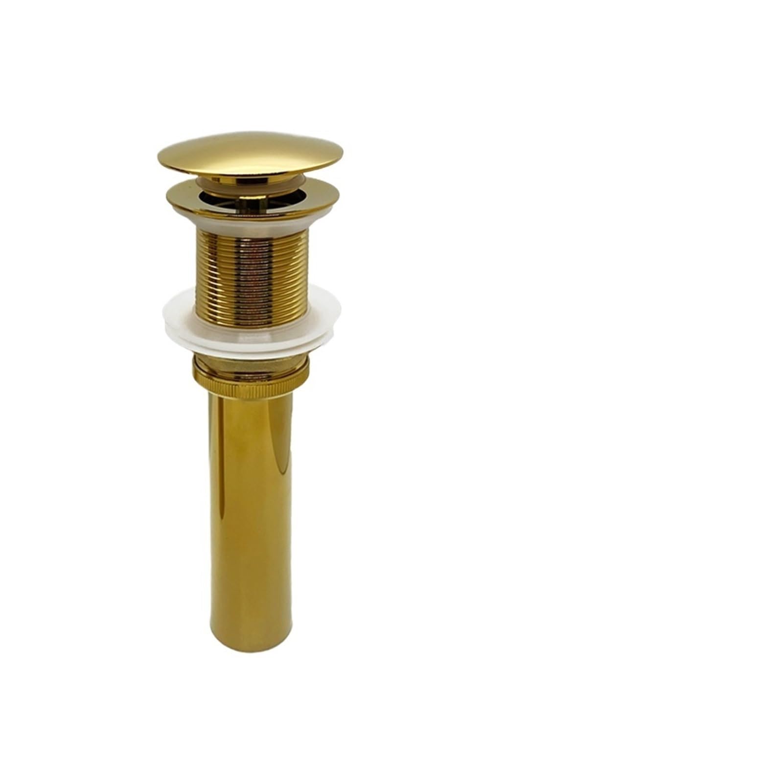 Pop Up Clack, Bathroom Pop Up Sink Plug Replacement with Strainer Multicolor Waste Stopper(Golden No Hole)
