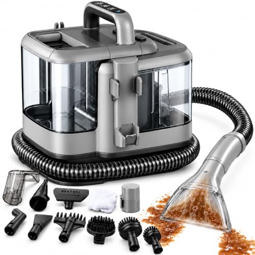 Powell Shampouineuse et Nettoyeur Vapeur 1800 W, Aspirateur Laveur, Gris