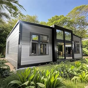 Tiny Homes for Sale Prefab, Modular Prefabricated House Modern Luxury Container Expandable Tiny Houses to Live in for Adults, Portable Mobile Villa with 2 Bedrooms 1 Fully Equipped Bathroom Kitchen