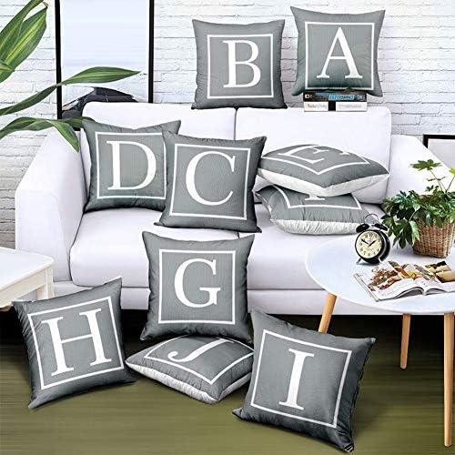 Hangood Alphabet Letter A Cushion Cover 18x18 Soft Plush Throw Pillow Covers 45cm x 45cm A