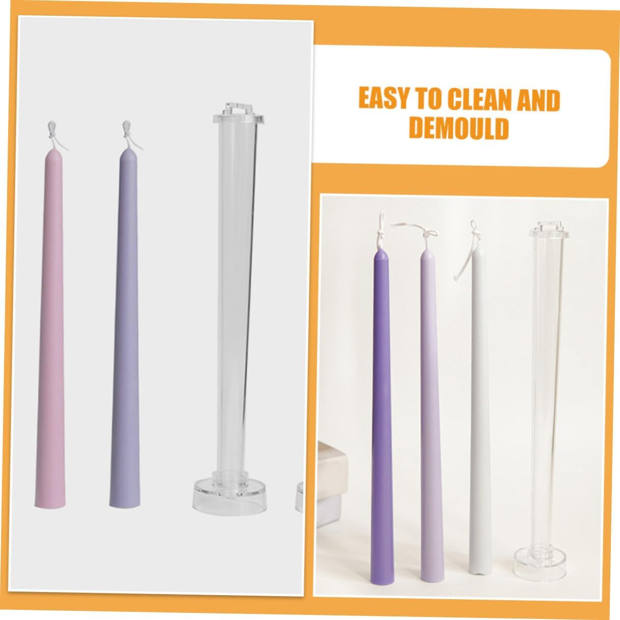 2pcs Plastic Taper Mold for DIY Handicraft Making Xmas Candle Mold