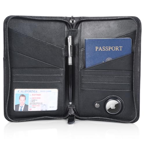 Polare Leather Passport Holder Wallet with RFID Block