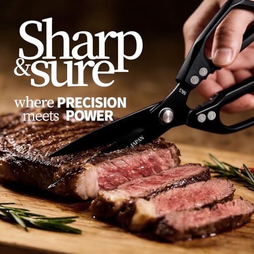 Kitchen Scissors Set 2PCS, Kitchen Shears Heavy Duty Poultry Shear Japan Meat Scissor for Food All Purpose Seafood Meat Cutting Cooking Shears, Chicken Scissors Gifts for Men Women by ZORKIC - Used condition - Image 3