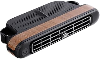 Besshepplo Ventilador de circulación de aire eficiente para asientos traseros de coche, funcionamiento silencioso y velocidades ajustables para mayor comodidad (rayas)