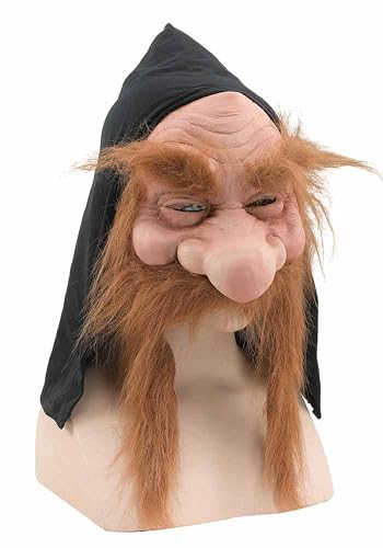 Máscara de gnomo con capucha y barba, disfraz, Halloween