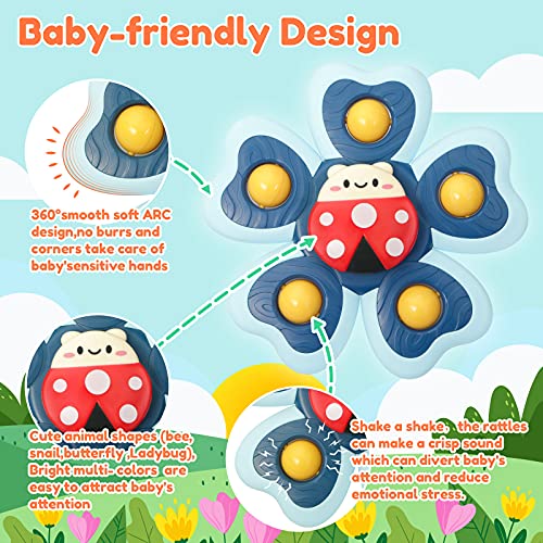 Vanmor Saugnapf Spinner Spielzeug für Baby, Fidget Spinning Badespielzeug – Ansicht 2