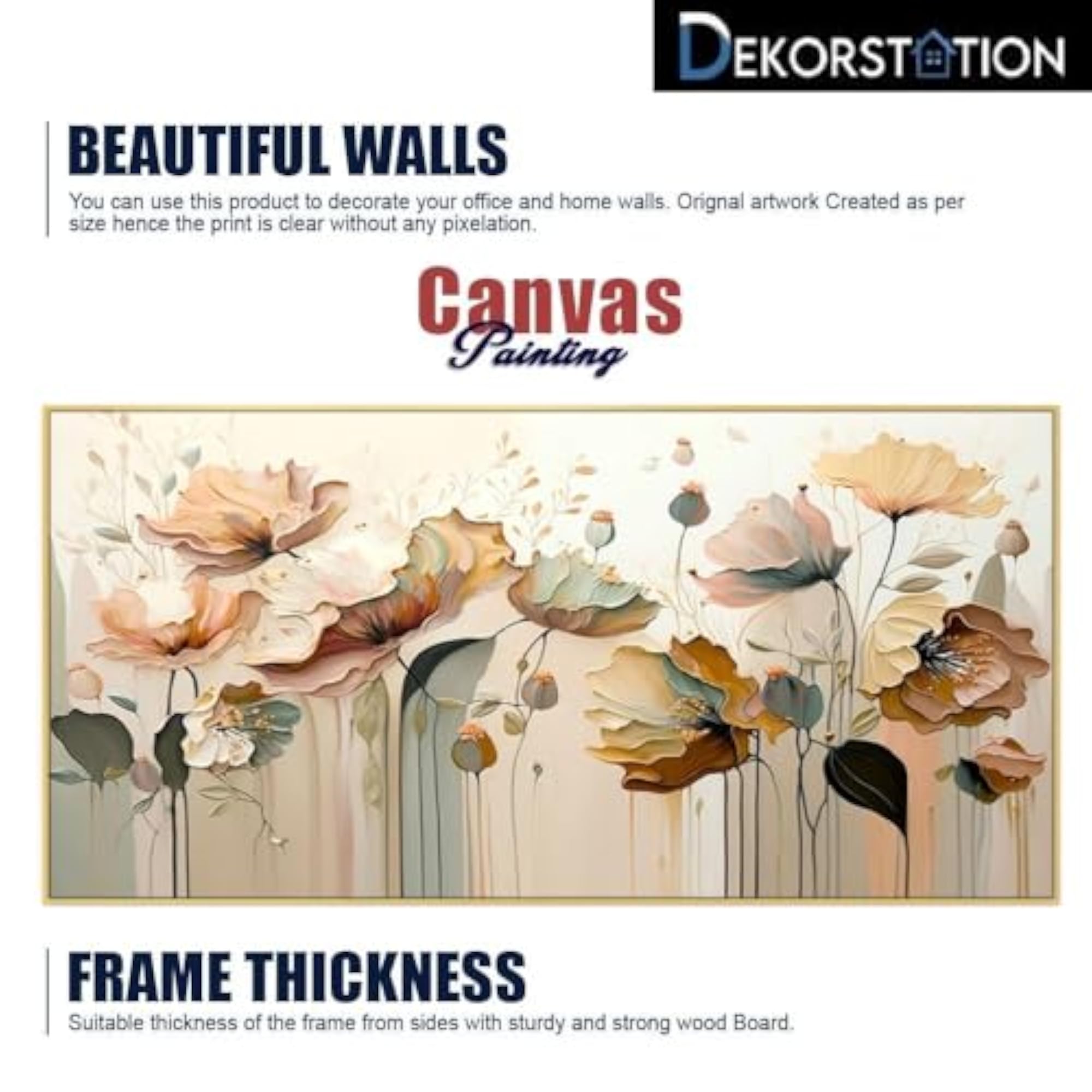 Blossom Abstract Flower Aesthetic Canvas Wall Painting