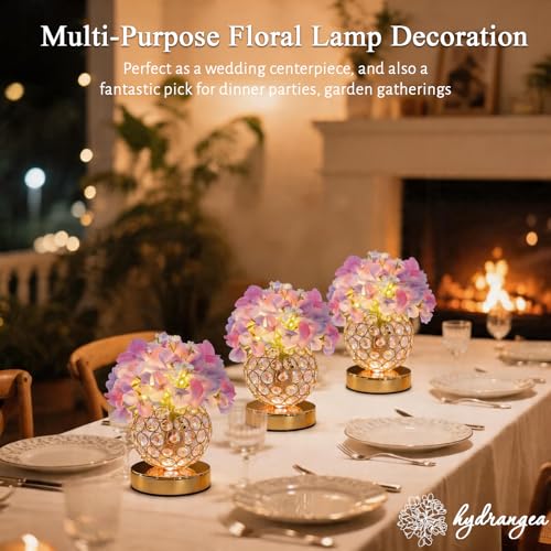 Strackvial Flower Table Lamp, 16 Color Changing Hydrangea Crystal Night Light with Remote, Touch Dimming Artificial Flower Light, Romantic Flower Decoration Gifts for Girl Women Mom (Pink-Hydrangea) by Strackvial - Used condition - Image 4