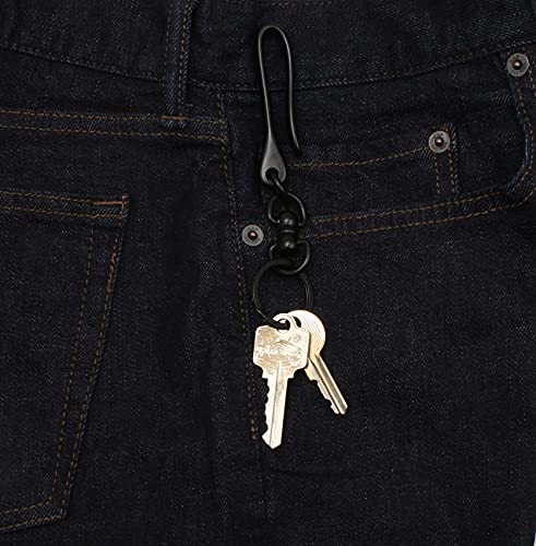 Ruth&Boaz 360 Degree Swiveling U-Hook Retro Snap Hook Solid Brass Keychain (Black) #TOP2
