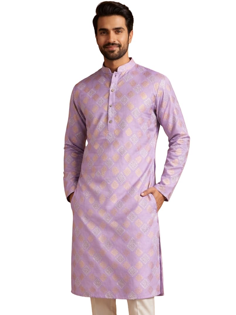 Jompers Men Cotton Blend Kurta with Foil Print - Review, Price and Buying Guide