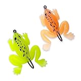 5 Stück Orange Einzelhaken Frosch Softbait Weichen Insect, Realistische Topwater Frosch Angelköder, Angelköder Froschköder Bassangeln, Weicher Kunstköder, für Chatterbait Jerkbait Tragbarer Zubehör