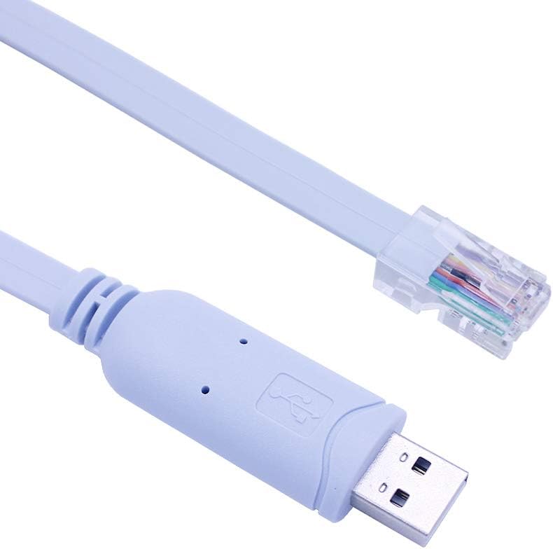 QCEs USB Console Cable, USB to RJ45 Console Cable Serial Adapter 6 Feet with FTDI Chip FT232RL Compatible with Cisco Routers/Switches Supports Windows Mac Linux