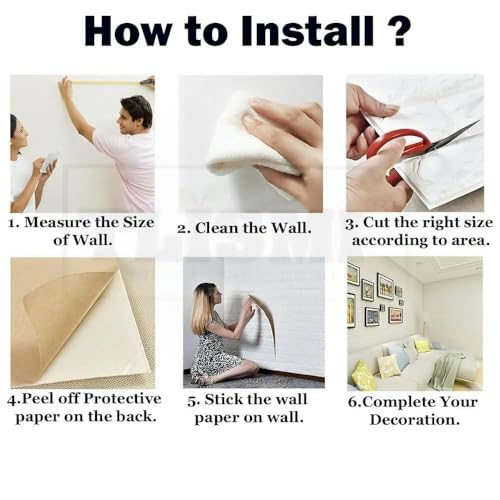 Image of 3D Brick Wallpaper for Wall | Self Adhesive PE Foam DIY Panel | Peel & Stick Decor for Home, Living, Bedroom & Office (70 x 77 cm, Appx 5.8 Sq Ft) (1, MP WHITE-01)
