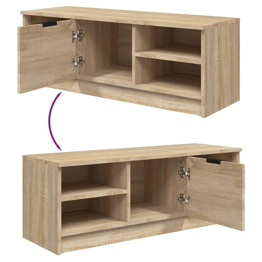 Générique Szafka pod telewizor Drewno Ingenierie 102x35,5x36,5 cm | Przechowywanie DVD, przegroda i półki, wytrzymały blat na książki