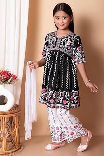 Cotton material baby girl and Girls dress sharara dress 5-6 Y Black|Queen-Dress Set|5-6Y|Black Price In India