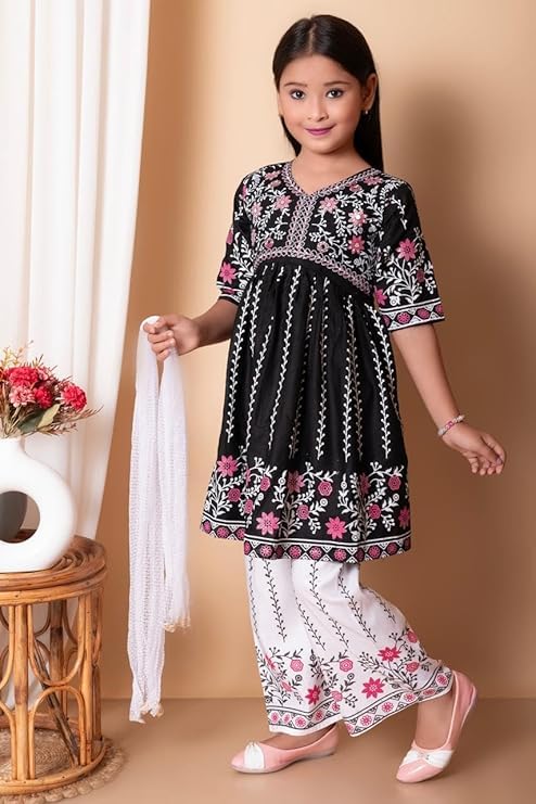 Cotton material baby girl and Girls dress sharara dress 5-6 Y Black|Queen-Dress Set|5-6Y|Black - Review, Price and Buying Guide