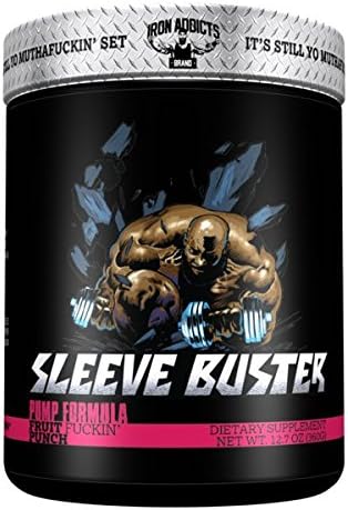 Sleeve Buster | Iron Addicts | Pre-Workout Pump Formula | Formulated by CT Fletcher (30 Servings, Fruit Fuckin' Punch)
