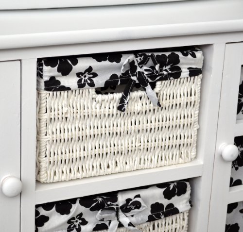 Ts-ideen Mobiletto Credenza Stile Country Bianco