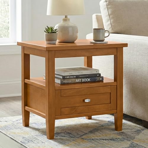 SIMPLIHOME Warm Shaker Solid Wood 20 inch Wide Rectangle Transitional End Side Table in Light Golden Brown for the Living Room and Bedroom by SIMPLIHOME - Image 2