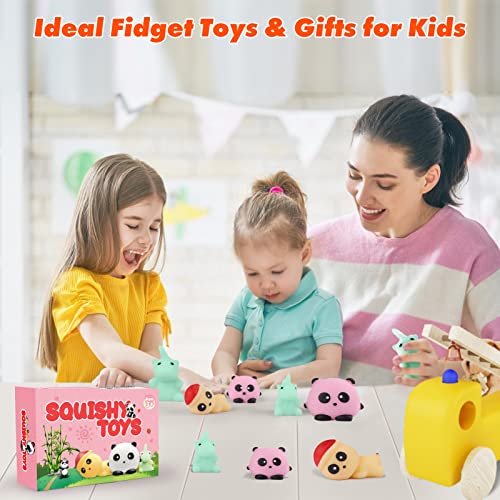 Squishy Toys For Kids 6Pcs Jumbo & Mini Mochi Squishies Party Favors Easter Squishy Toys Kawaii Panda & Unicorn Kids Toys Fidgets Stress Relief Toys Classroom Prize Goodie Bag Stuffers #TOP3
