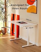 ErGear Höhenverstellbarer Schreibtisch 140x70cm 4-Speicher Geteilte Platte – Ansicht 3