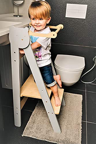 Space Saving Kitchen Step Stool, Toddler Kitchen Step Stool, Montessori Kitchen Helper, Foldable Kitchen Tower, Learning Kitchen Stool #TOP5