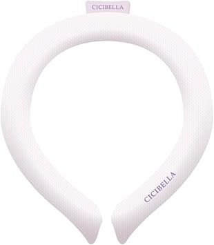 Neck Cooling Tube/Portable Neck Ice Ring, Neck Cooling Wraps for Summer/Wearable Cooling Neck Wraps for Summer Heat/Hands Free Cold Pack/Reusable Ice Neck Cooler Check Lilac Ash, M