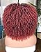 Muswanna Short Curly Afro Wig with Bangs Kinky Curly Hair Wig for Black Women Synthetic Full Wigs(Ombre Red)