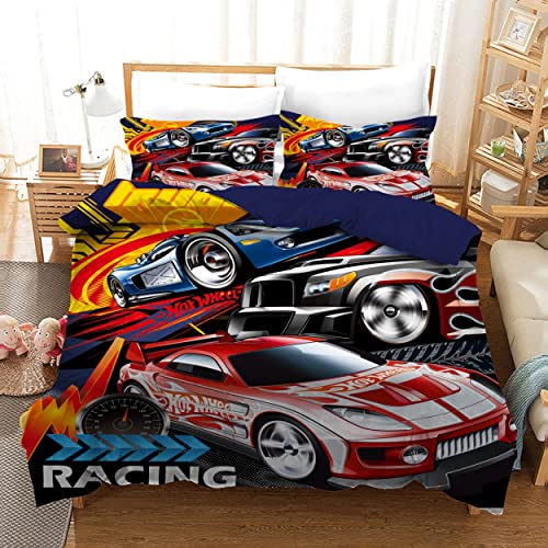Toy Race Cars Quilt Doona Duvet Cover Set Single Double Queen King Size Available to Choose Single, 1 Pillow Case