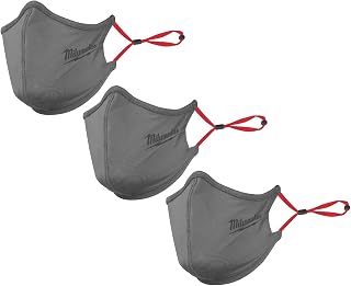 3 PACK Milwaukee 2-Layer Performance Face Mask —One Size (Grey)