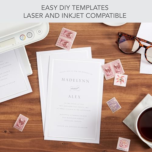 image for Gartner Studios Border Wedding Invitation Kit, Pearl White, 50-Count (