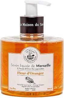 Maison du Savon De Marseille - French Liquid Soap with Organic Olive Oil - Orange Blossom Fragrance - 330ml Bottle