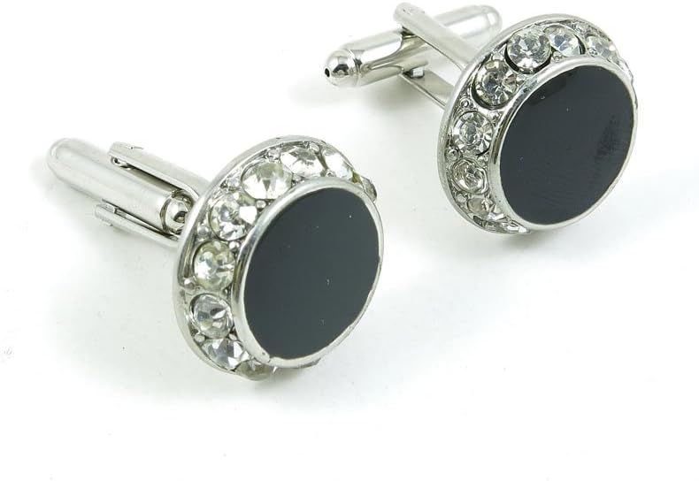 Cufflinks Cuff Links Fashion Mens Boys Jewelry Wedding Party Favors Gift MLW033 Black Round Stone