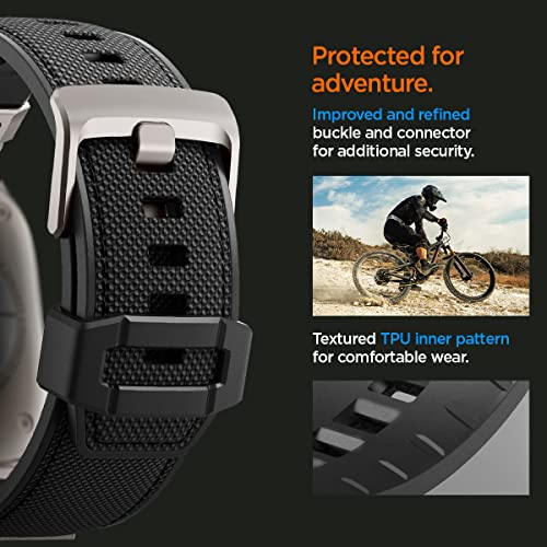 Spigen DuraPro Armor Durable Metal Connector Strap Designed for Apple Watch Band Compatible with Ultra 3/2/1 49mm, Series 11/10 46mm, 9/8/7 45mm, SE3/SE2/SE/6/5/4 44mm, 3/2/1 42mm - Fabric Black by Spigen - Image 5