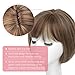 Civrie Hair Toppers for Women with Bangs Short Bob Synthetic Hair Pieces for Thinning Hair Side Part Brown with Highlights