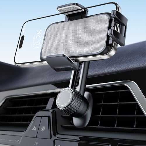 Soporte Móvil Coche Porta Telephone: [360°Rotación & Liberación de un Botón] Suporte Sujeta Teléfono Coche Aire Ventilación, Cunas de teléfonos móviles Coches para iPhone/Samsung/Xiaomi-Gris Claro