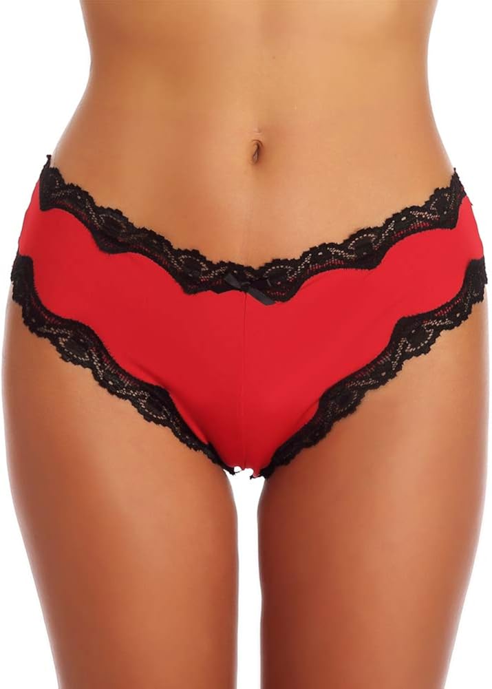 Women Sexy V-Back Criss Cross Floral Lace Underware Panties -Ladies Sexy Lingerie Briefs: Clothing