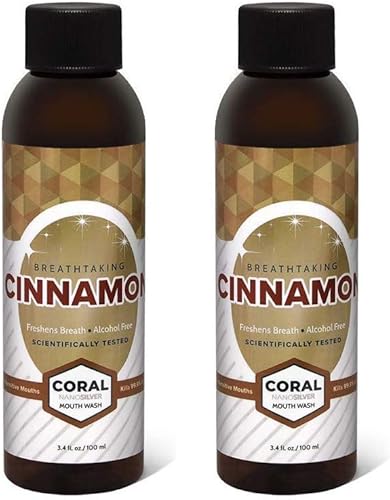 Coral Nano Silver Xylitol Mint - Enjuague bucal tamaño viaje, sin alcohol ni flúor, ayuda a calmar la sensibilidad de la boca y evita el mal