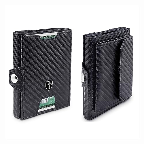 TRAVANDO Slim Wallet - Mini Geldbörse Herren Klein - Kartenetui - RFID Geldbeutel Männer - Kreditkartenetui - Portemonnaie for Men, Portmonai, Portmonaise, Geldtasche, Portmonee, Brieftasche Damen