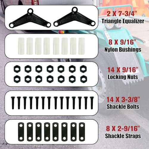 FITHOIST Trailer Shackle Kit,Heavy Duty Tandem Trailer Axle Shackle Kit, Dual Axle Trailer Leaf Spring Shackle Kit for Double Eye Springs (3500lbs-5200lbs Axles) by FITHOIST - Image 3